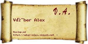 Véber Alex névjegykártya